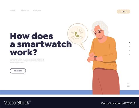 How does smartwatch work concept for landing page Vector Image