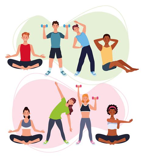 Exercising People Clipart
