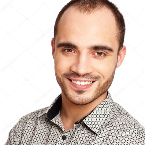 Handsome smiling man. Isolated over white background. — Stock Photo ...
