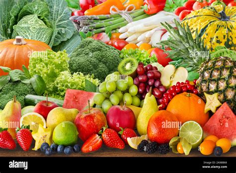 Fresh Fruits and Vegetables Stock Photo - Alamy